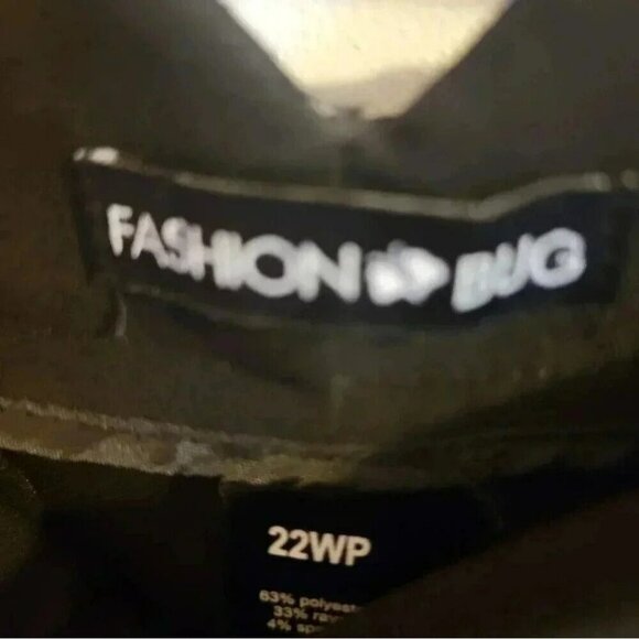 Fashion Bug Trousers 22WP 22 Petite Black Academia Preppy Office NWT 40wx26L VTG - Picture 3 of 10